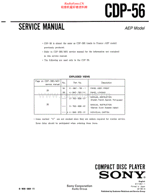 Sony-CDP56-cd-sm 维修电路原理图.pdf