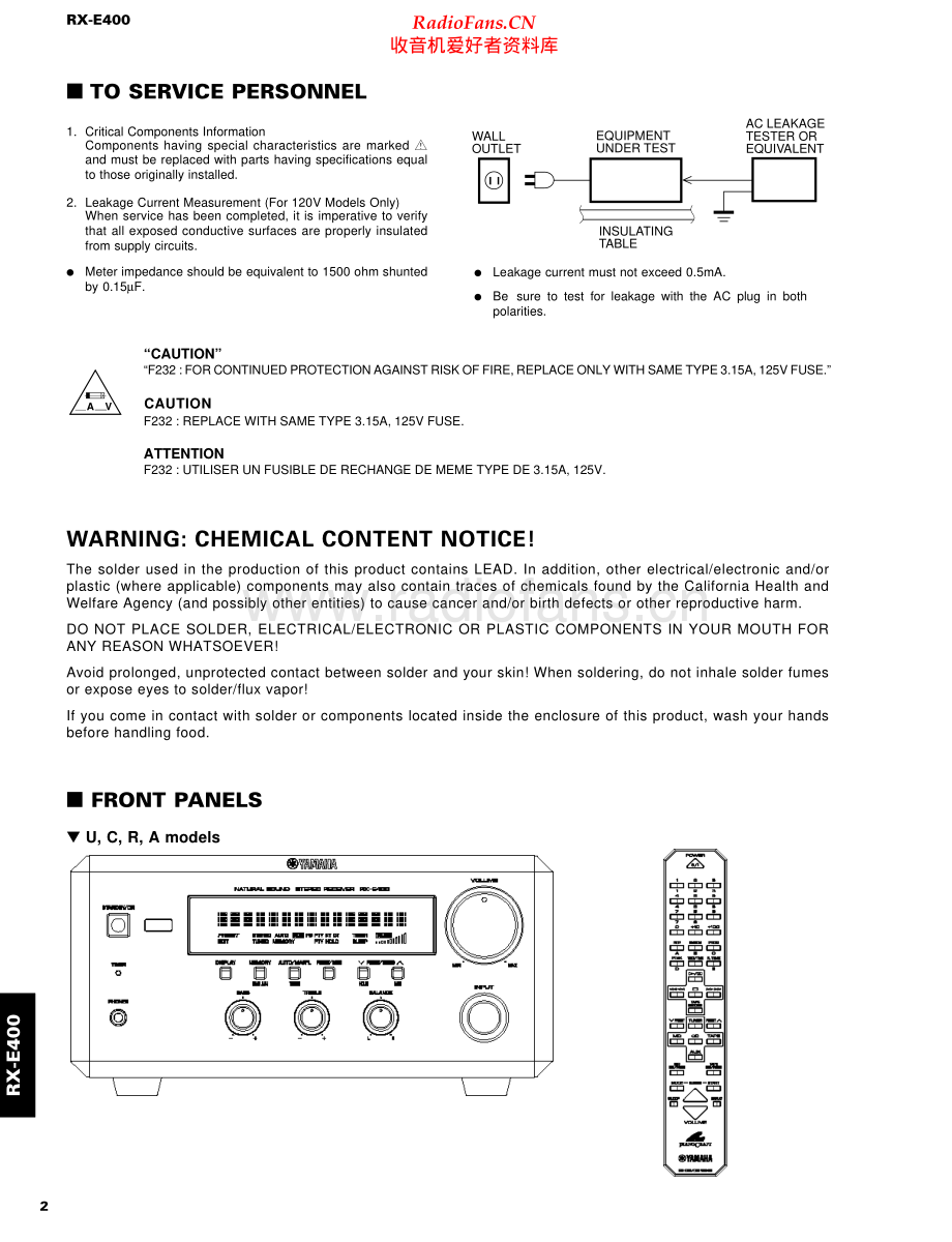 Yamaha-CRXE400-cs-sm 维修电路原理图.pdf_第2页
