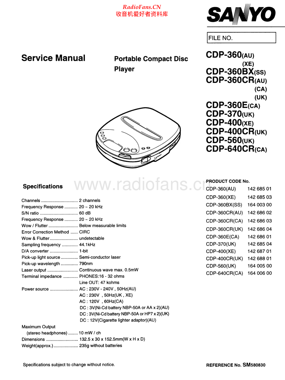 Sanyo-CDP560-dm-sm 维修电路原理图.pdf_第1页