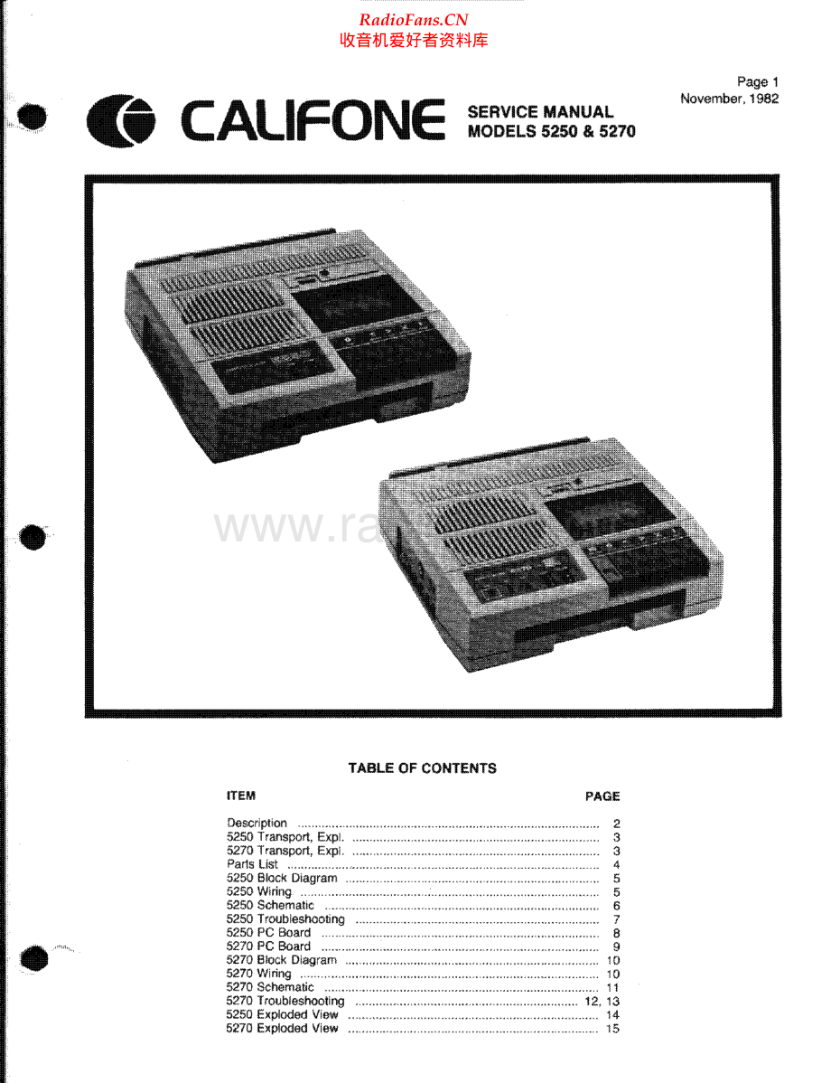 Califone-5250-tape-sm维修电路原理图.pdf_第1页