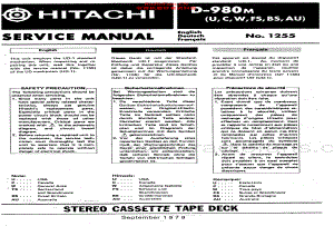Hitachi-D980M-tape-sm 维修电路原理图.pdf