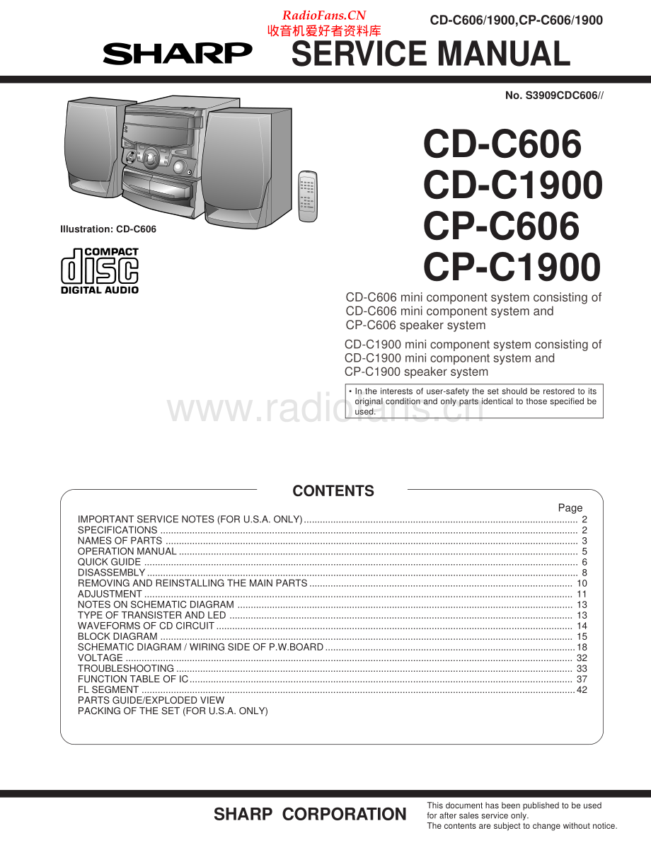 Sharp-CDC1900-cs-sm 维修电路原理图.pdf_第1页
