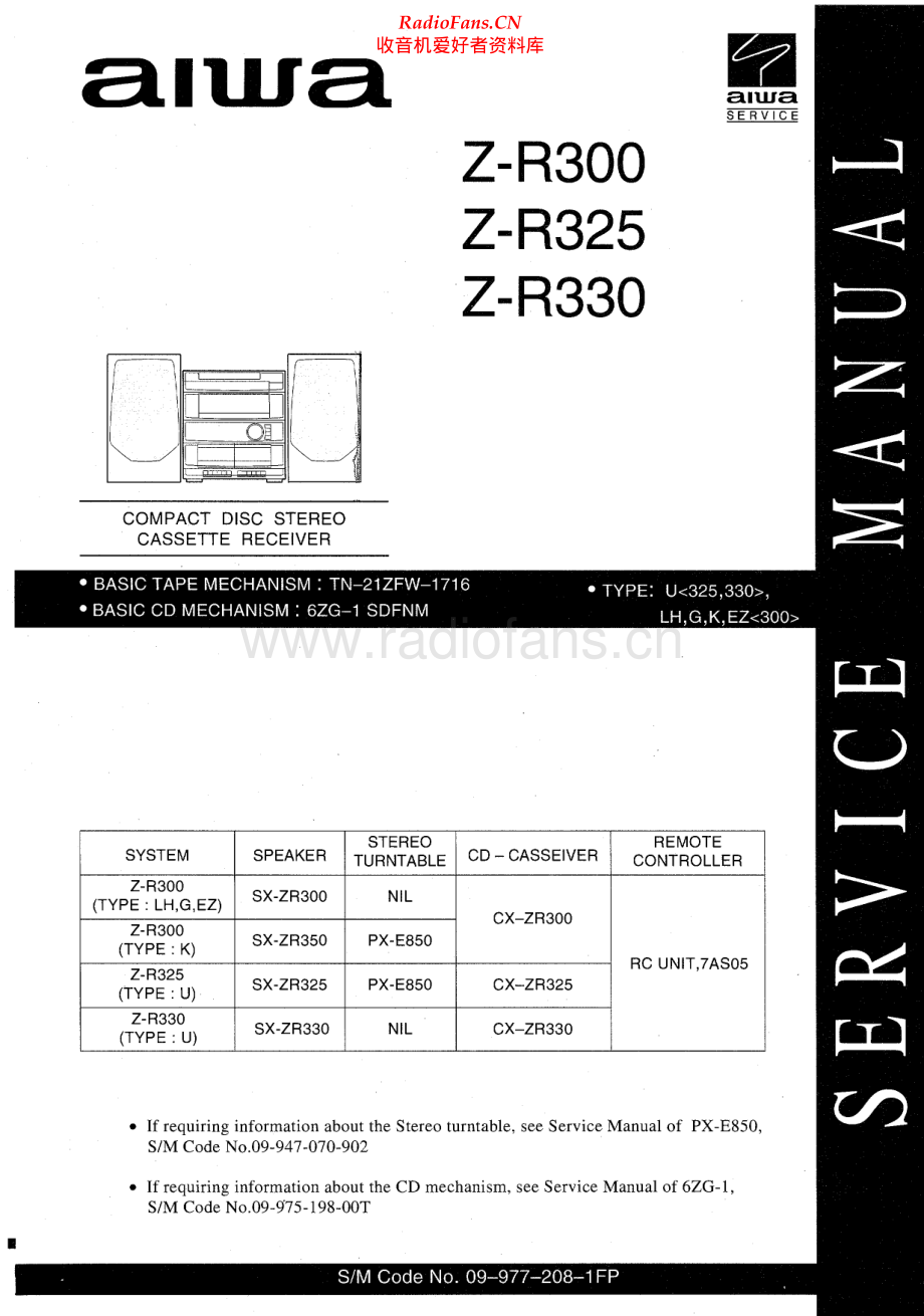 Aiwa-CXZR325-cs-sm维修电路原理图.pdf_第1页