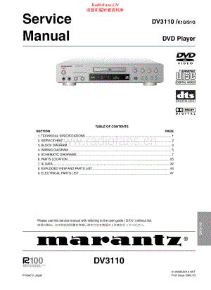 Marantz-DV3110-cd-sm 维修电路原理图.pdf
