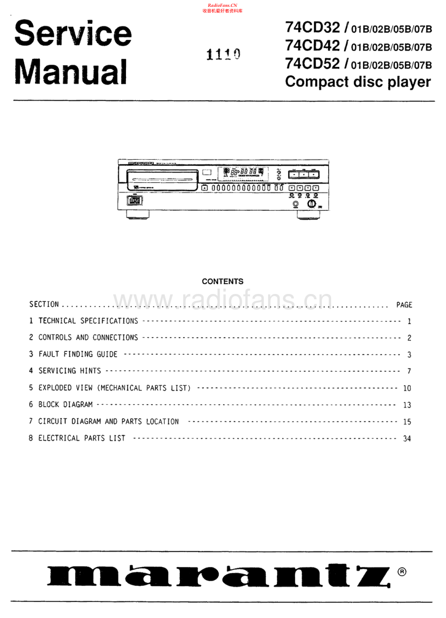 Marantz-CD52-cd-sm 维修电路原理图.pdf_第1页