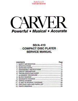 Carver-SDA410-cd-sm维修电路原理图.pdf