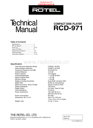 Rotel-RCD971-cd-sm 维修电路原理图.pdf