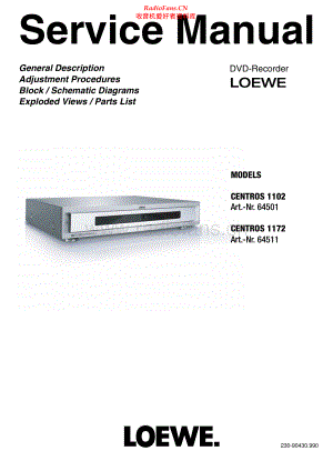 Loewe-Centros1102-dvd-sm 维修电路原理图.pdf