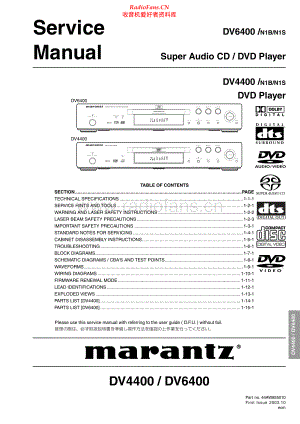 Marantz-DV6400-cd-sm 维修电路原理图.pdf