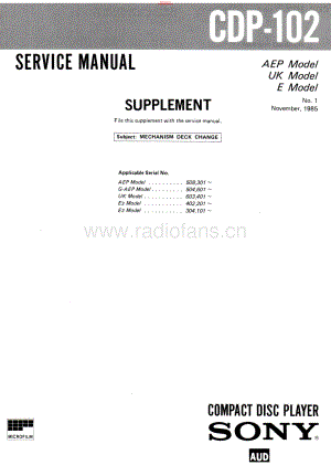 Sony-CDP102-cd-sup 维修电路原理图.pdf