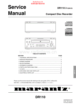 Marantz-DR110-cd-sm 维修电路原理图.pdf