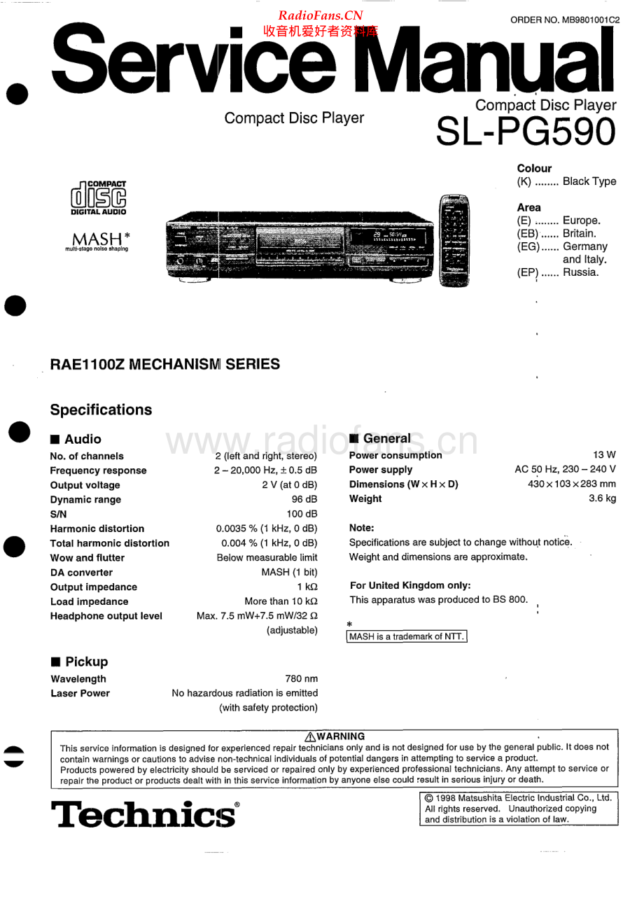 Technics-SLPG590-cd-sm(1) 维修电路原理图.pdf_第1页