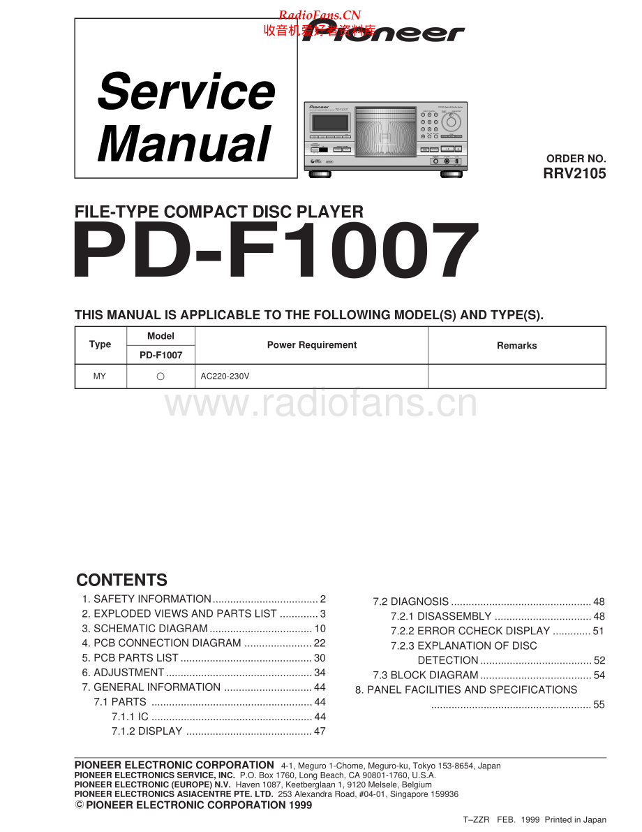 Pioneer-PDF1007-cd-sm 维修电路原理图.pdf_第1页