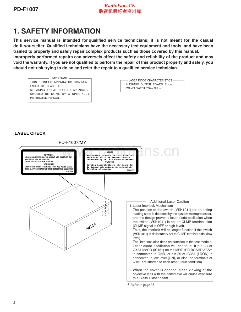 Pioneer-PDF1007-cd-sm 维修电路原理图.pdf_第2页