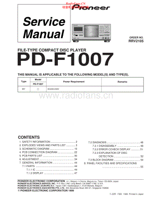Pioneer-PDF1007-cd-sm 维修电路原理图.pdf