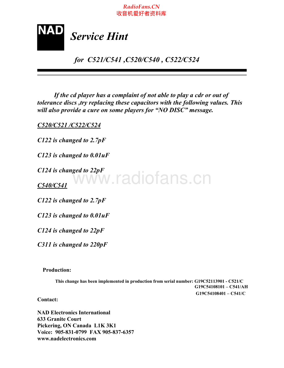 NAD-C524-cd-sh1 维修电路原理图.pdf_第1页