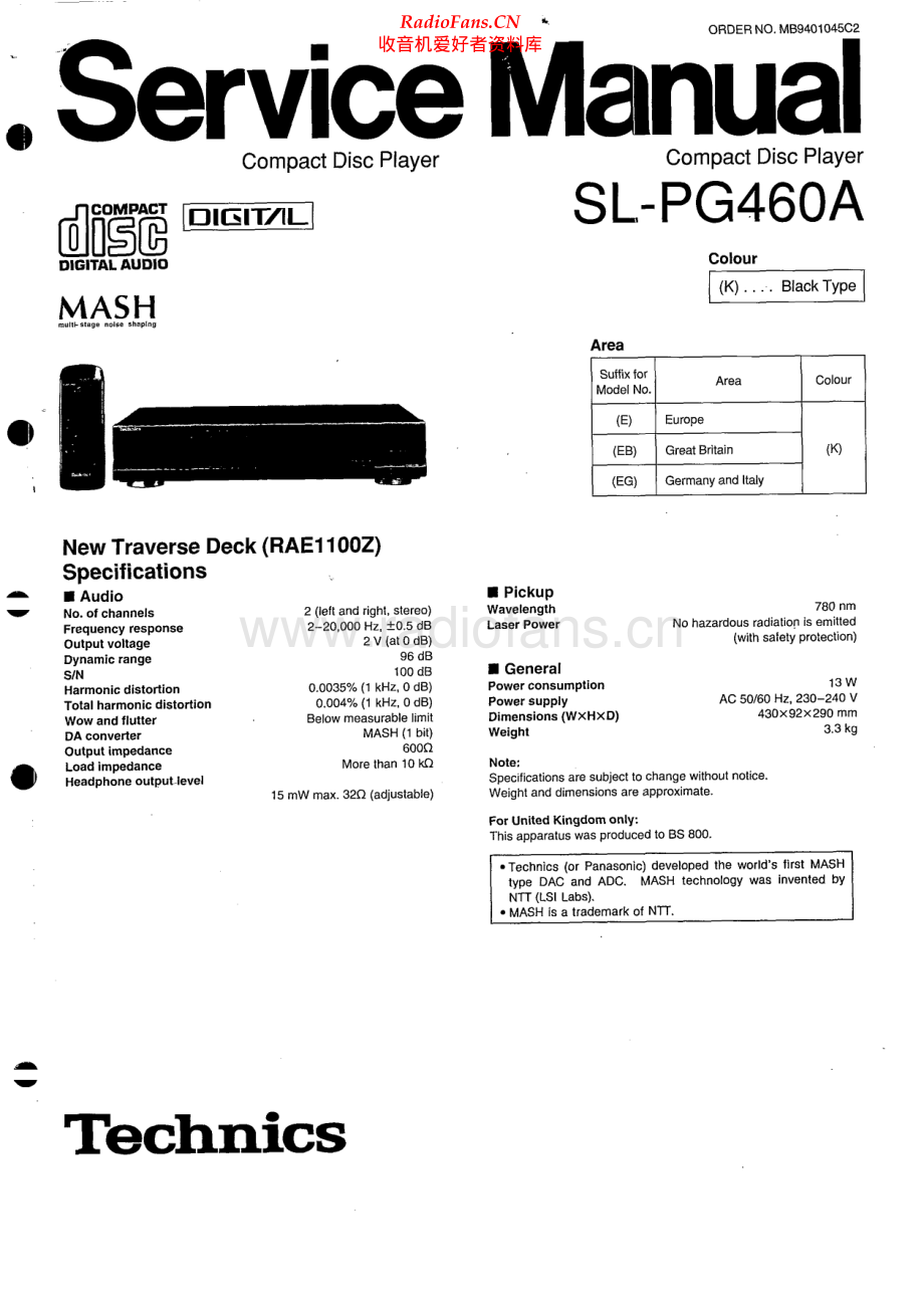 Technics-SLPG460A-cd-sm(1) 维修电路原理图.pdf_第1页
