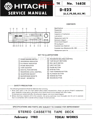 Hitachi-DE22-tape-sm 维修电路原理图.pdf