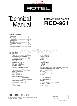 Rotel-RCD961-cd-sm 维修电路原理图.pdf