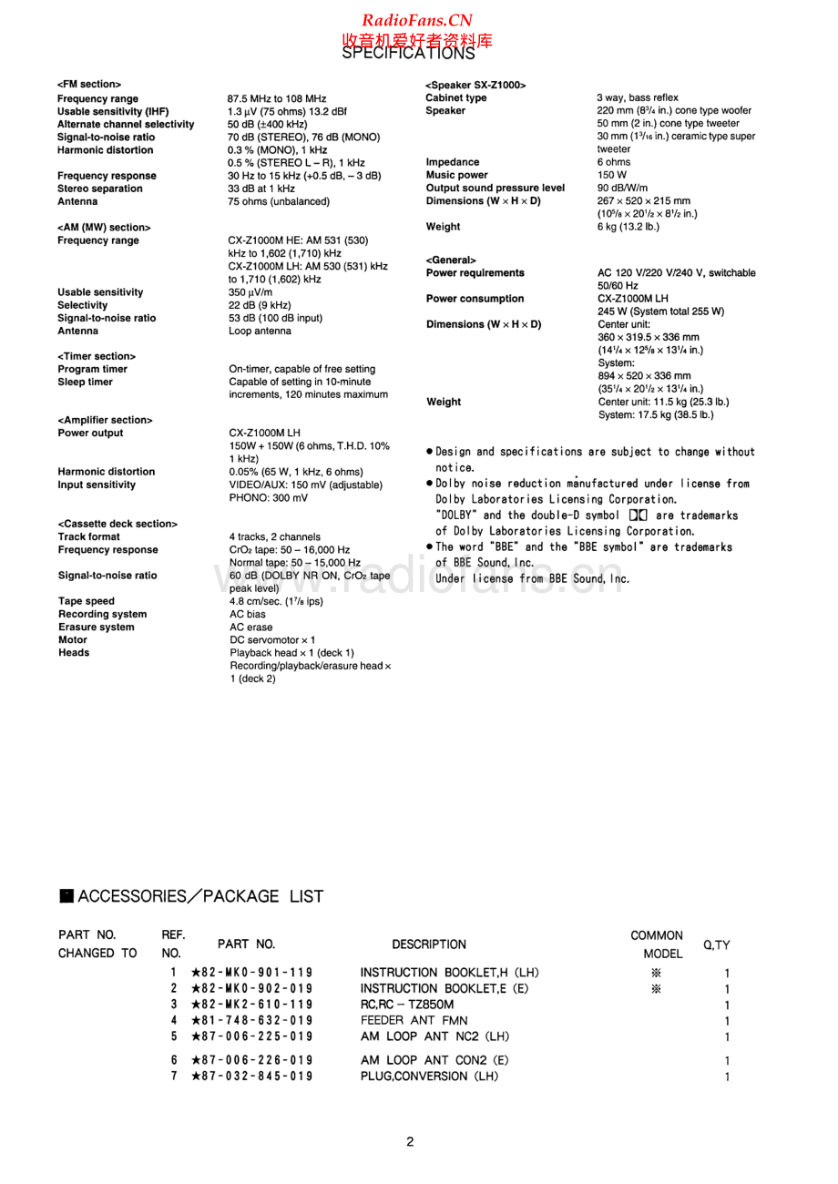 Aiwa-SXZ1000-cs-sm维修电路原理图.pdf_第2页