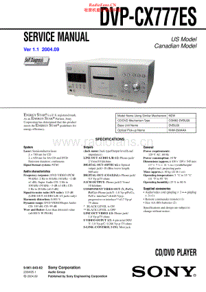 Sony-DVPCX777ES-cd-sm 维修电路原理图.pdf