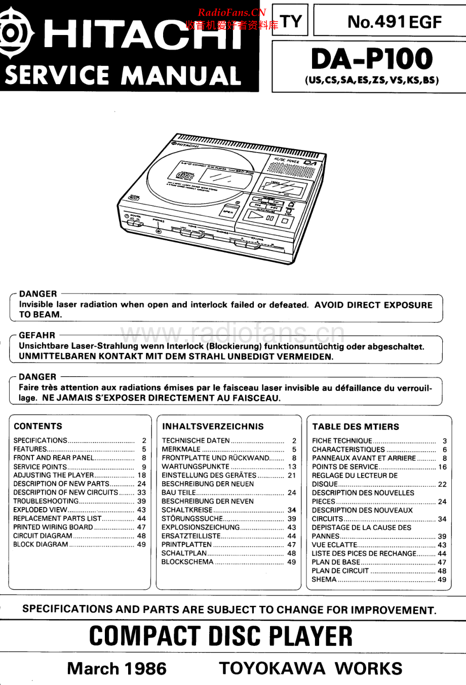 Hitachi-DAP100-cd-sm 维修电路原理图.pdf_第1页