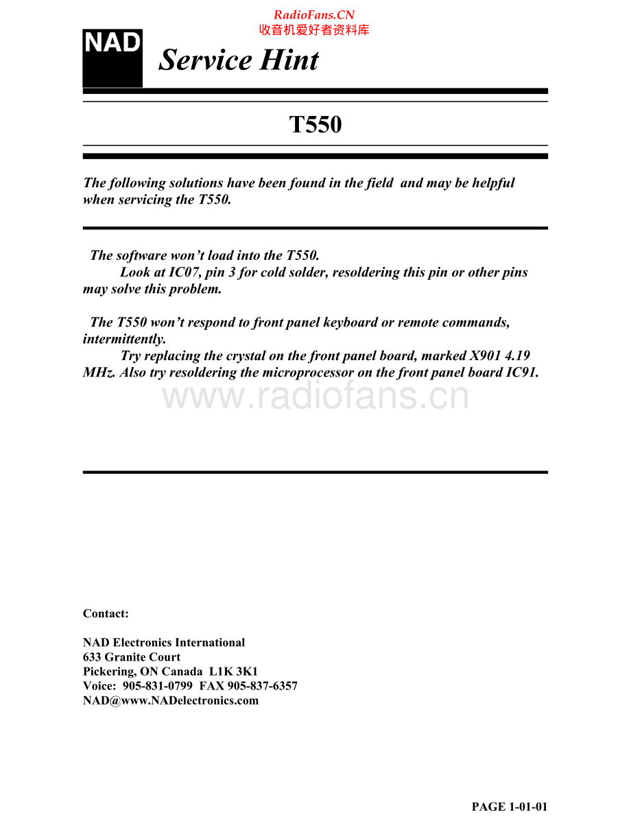 NAD-T550-cd-sh1 维修电路原理图.pdf_第1页