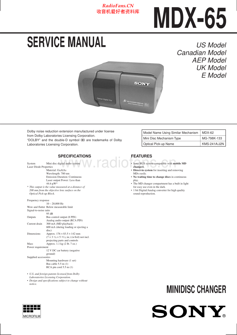 Sony-MDX65-md-sm 维修电路原理图.pdf_第1页