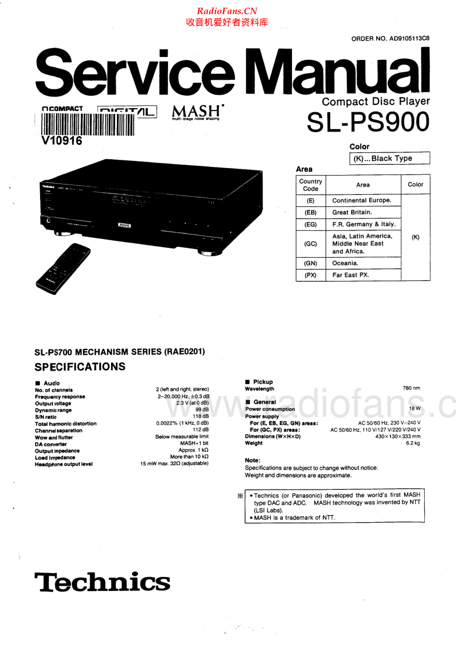 Technics-SLPS900-cd-sm(1) 维修电路原理图.pdf_第1页