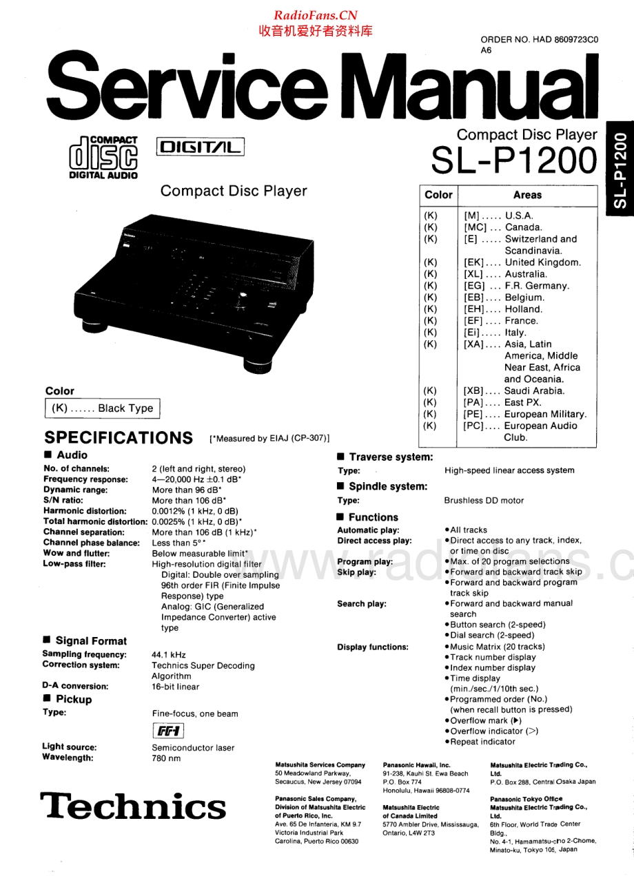 Technics-SLP1200-cd-sm 维修电路原理图.pdf_第1页