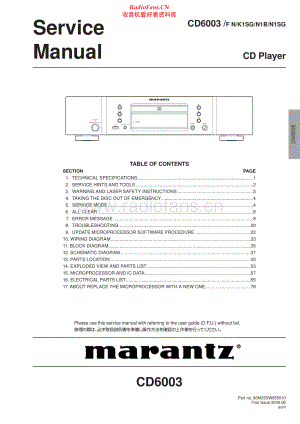 Marantz-CD6003-cd-sm 维修电路原理图.pdf