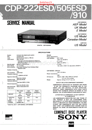 Sony-CDP222ESD-cd-sm 维修电路原理图.pdf