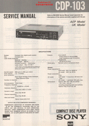 Sony-CDP103-cd-sm 维修电路原理图.pdf