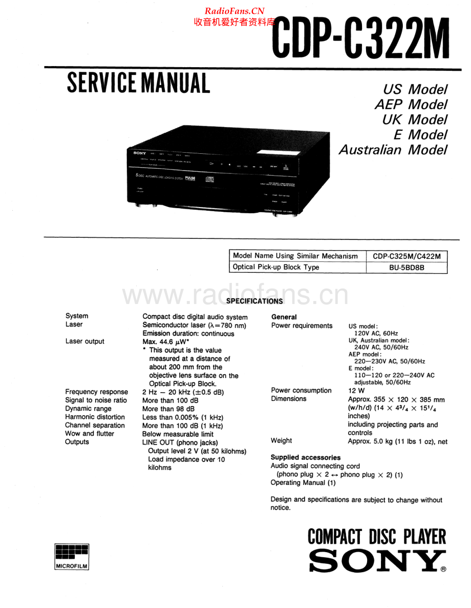 Sony-CDPC322M-cd-sm 维修电路原理图.pdf_第1页