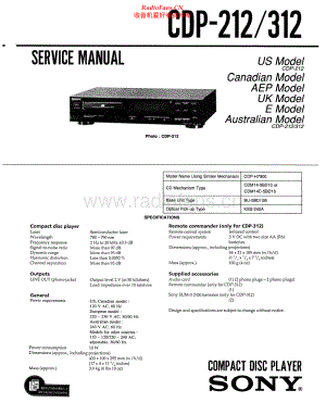 Sony-CDP312-cd-sm 维修电路原理图.pdf