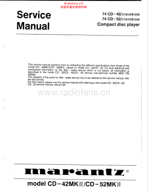 Marantz-CD52_MK2-cd-sm 维修电路原理图.pdf