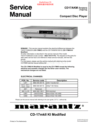 Marantz-CD17AKM-cd-sm 维修电路原理图.pdf