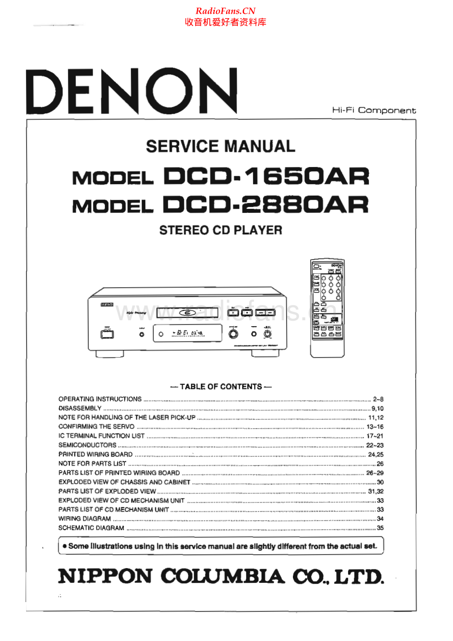 Denon-DCD2880AR-cd-sm维修电路原理图.pdf_第1页