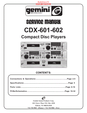 Gemini-CDX601-cd-sm维修电路原理图.pdf