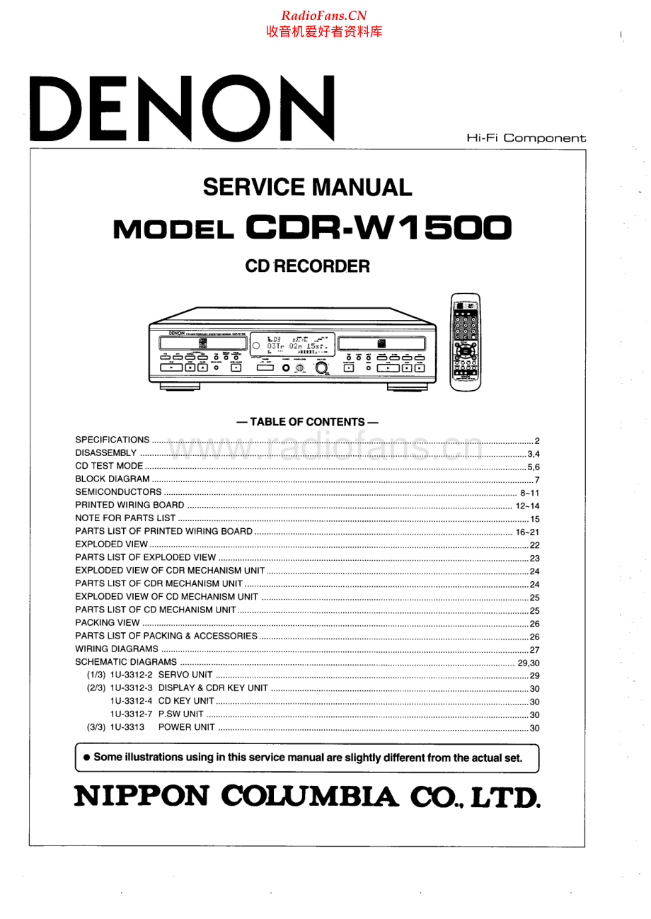 Denon-CDRW1500-cd-sm维修电路原理图.pdf_第1页