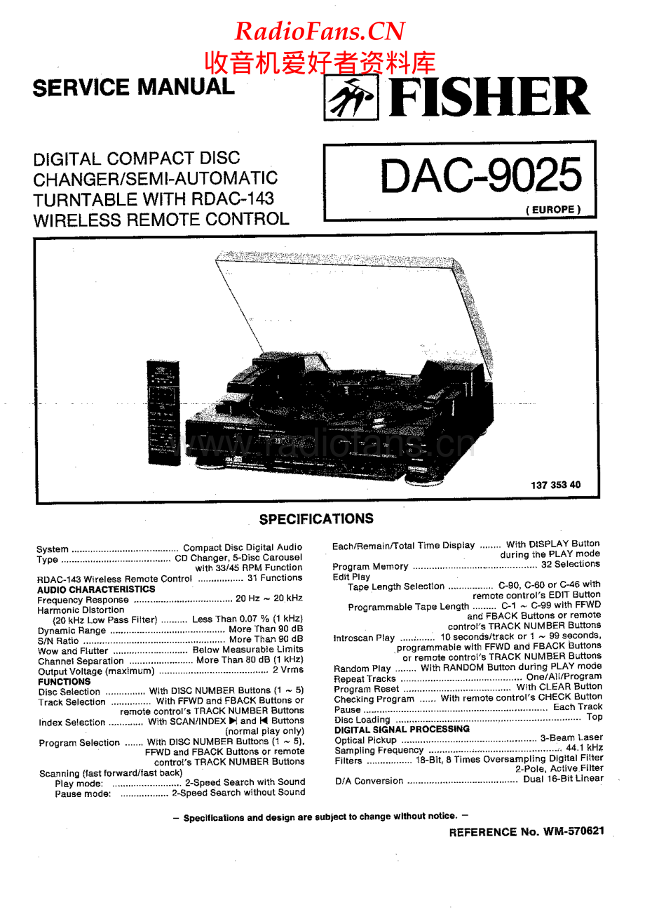 Fisher-DAC9025-cd-sm维修电路原理图.pdf_第1页