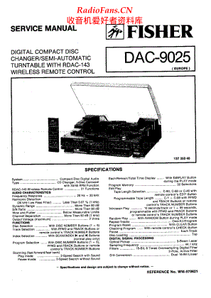 Fisher-DAC9025-cd-sm维修电路原理图.pdf