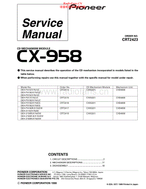 Pioneer-CX958-cdm-sm 维修电路原理图.pdf