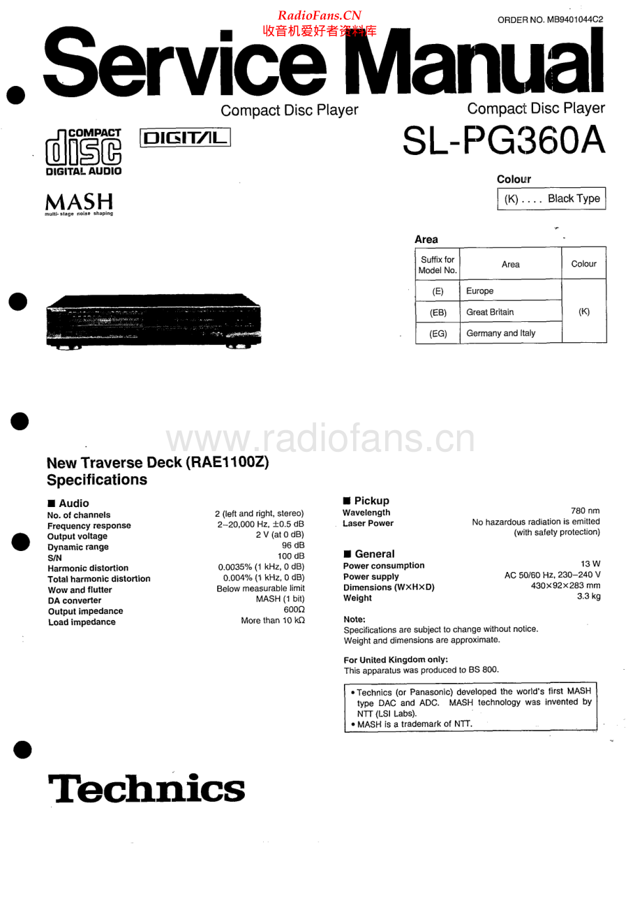 Technics-SLPG360A-cd-sm(1) 维修电路原理图.pdf_第1页