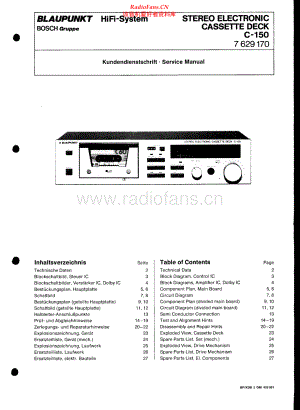 Blaupunkt-C150-tape-sm维修电路原理图.pdf