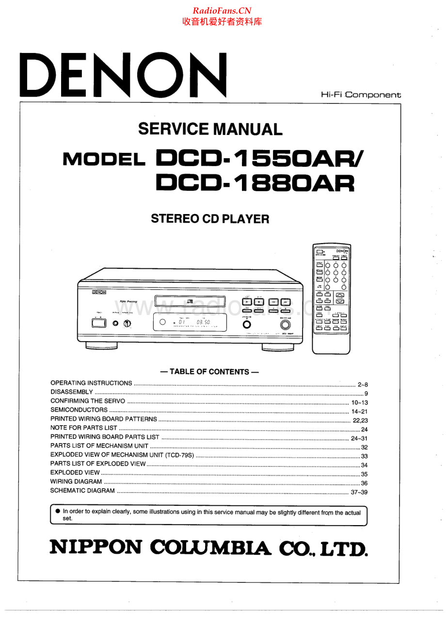 Denon-DCD1880-cd-sm维修电路原理图.pdf_第1页