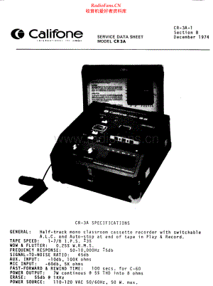 Califone-CR3A-tape-sch维修电路原理图.pdf