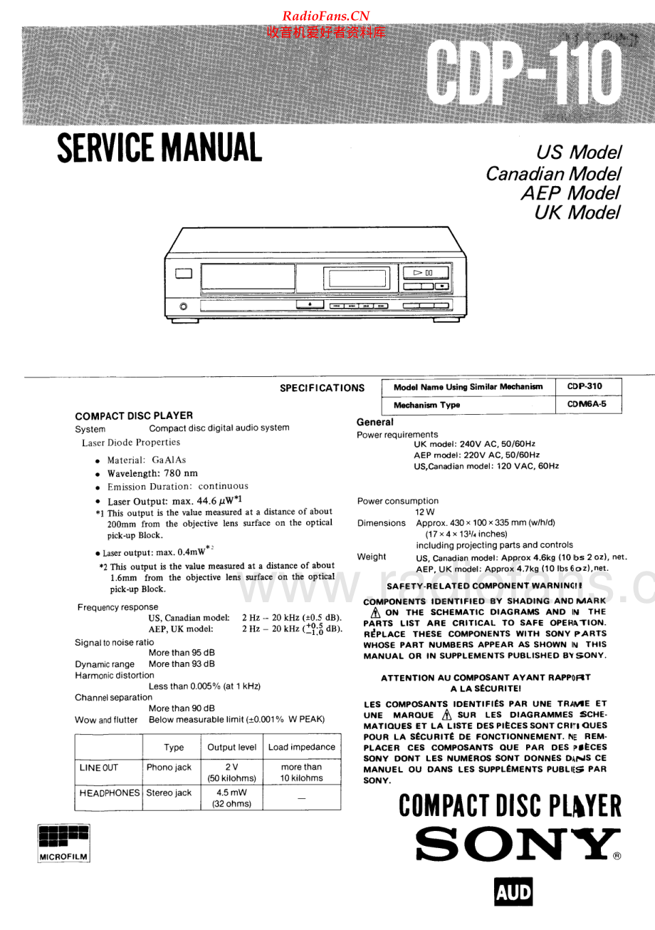 Sony-CDP110-cd-sm 维修电路原理图.pdf_第1页