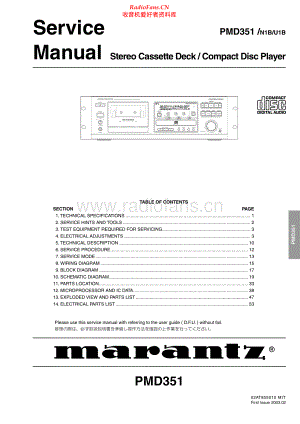 Marantz-PMD351-cd-sm 维修电路原理图.pdf