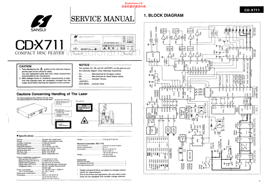 Sansui-CDX711-cd-sm 维修电路原理图.pdf_第1页